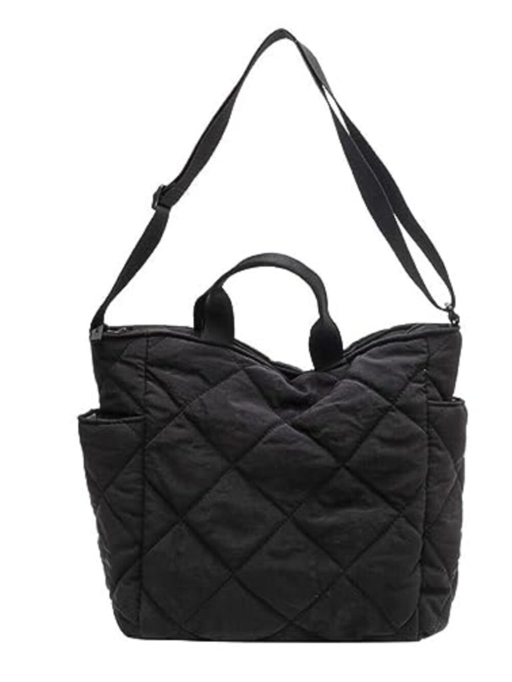 Quilted Puffer Nylon Tote Bag Crossbody Hobo Shoulder Handbag Adjustable Strap